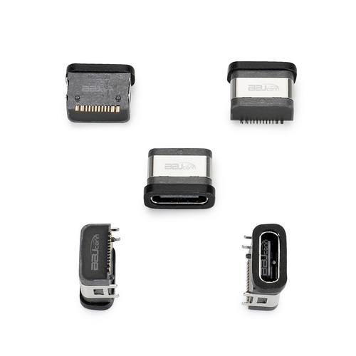 TYPE-C 16P母座防水四腳插板L=7.05帶柱 IPX6---(UC.01.51-1J-0001)_調(diào)整大小